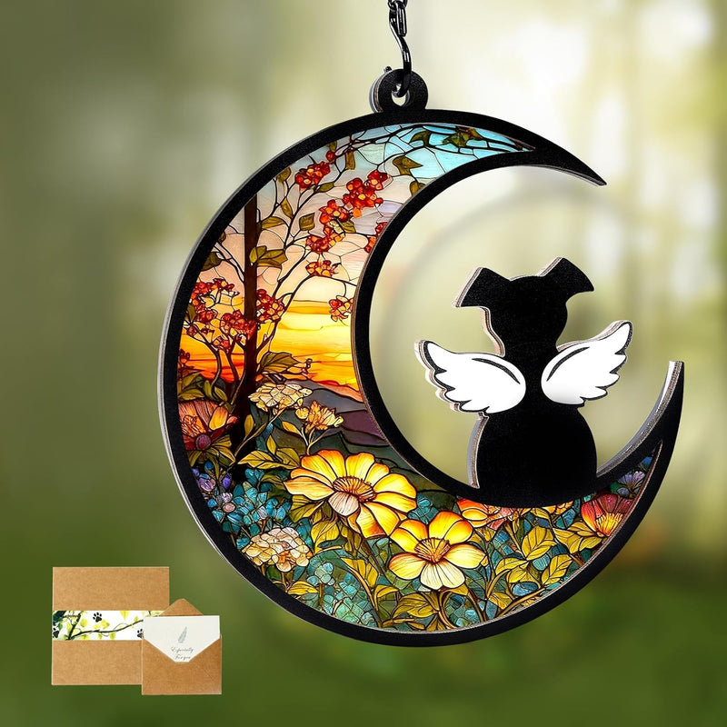 Pet Memorial Gifts for Loss of Dog,Dog Passing Away Gifts,Dog Loss Sympathy Gift,DIY Memorial Suncatcher(Sunflower)
