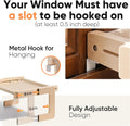 FUKUMARU 3-in-1 Cat Window Perch, Convertible Hammock for Windowsill, Bedside and Floor, Sturdy Cat Window Bed w/Washable Linen Fabric for Indoor Large Cats and Kitten, Reinforced Wood and Metal Frame