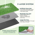 BurgeonNest Dog Grass Pad with Tray 34.2"x24", 3-Layer System with EVA Tray