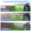 AQQA Internal Aquarium Filter for 2-10 Gallon Tank, Adjustable Flow
