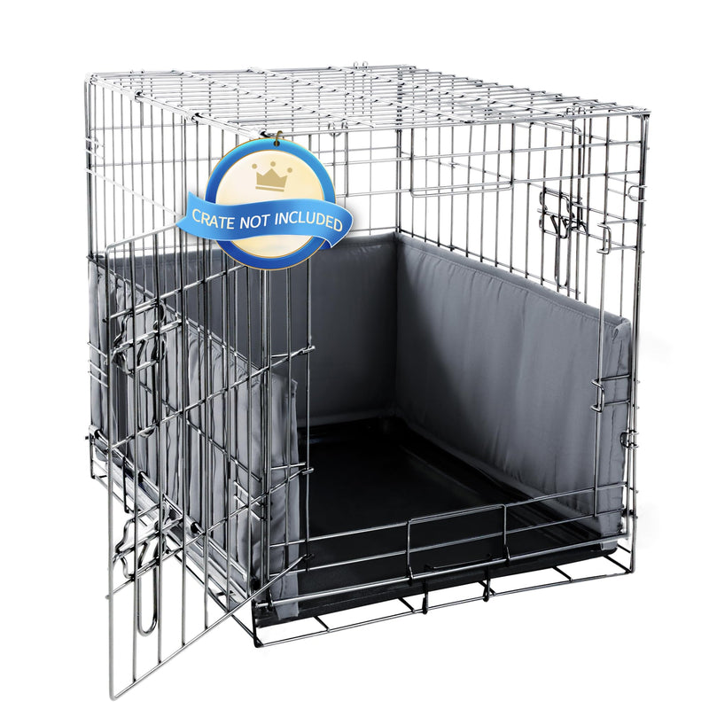 Hombys Dog Crate Bumper with Ties - Soft Crate Accessory -Kennel Cover - Training Pads for Front Door Crates, 24