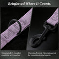 APakBak Double Handle Dog Leash 6 FT Reflective 2 Handle Traffic Lead with Padded Grip, Heavy Duty Nylon Leash for Walking Training, for Small Medium Large Dogs, Purple