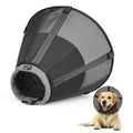 Dog Cone Collar to Stop Licking: Soft Mesh Recovery Collar After Surgery with Detachable Pad, Elizabeth Cone Alternative for Large Medium, Small Dogs, Normal Eating and Drinking,L,Matte Black