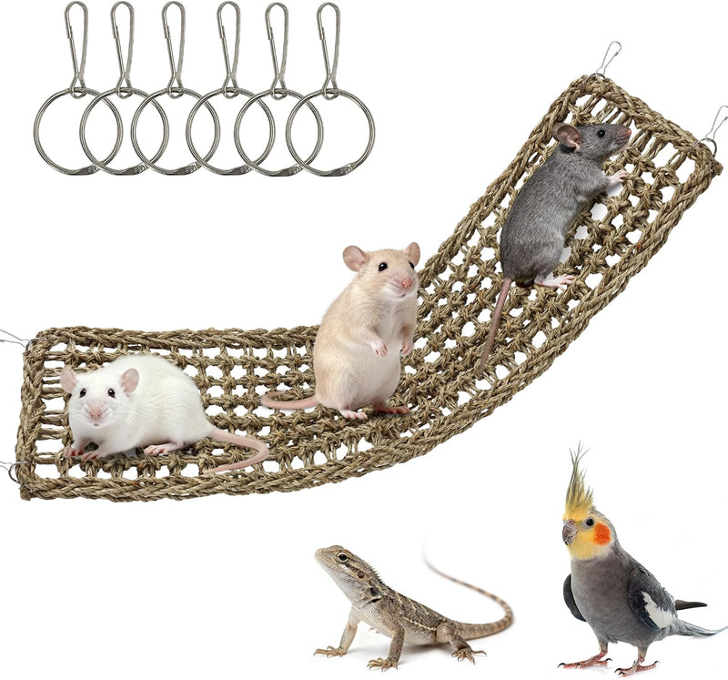 30x7inch Rat Climbing Toys for Cage, Chewable Natural Seagrass Mat