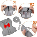 Bunny Harness and Leash Set, Soft Breathable Mesh Rabbit Leash Vest with Safety Buckles, Lightweight Escape-Proof Walkin