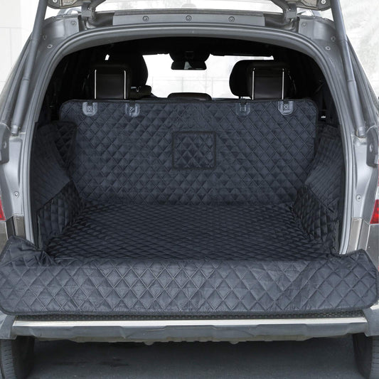 PETICON SUV Cargo Liner for Dogs, Waterproof Trunk Cover for SUVs with Bumper Flap Protector, Scratchproof Durable 600D Oxford Fabric, Non-Slip, Machine Washable