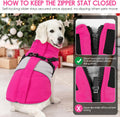 AOFITEE Dog Coat Large Dog Winter Coat Waterproof Dogs Jacket with Harness