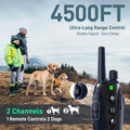 Dog Shock Collar 2 Dogs(15-150lbs) with Flashing Light for Night Walks,4500FT Dog Training Collar Adjustable Pitch Beep(