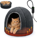 2 in 1 Foldable Heated Cat Cave Beds for Indoor Cats and Dogs