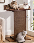 Modern Wood Cat Tree Tower for Indoor Large Adult Cats with Big Perch Bed