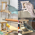 Hamiledyi Bird Mirror Parakeet Mirror Perch Stand Wooden Swing Mirror Toy Cage Accessories for Parrots Budgies Parakeets Cockatiels Lovebirds Finches