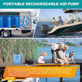 hygger Rechargeable Aquarium Pond Air Pump, Powerful Quiet Commercial Tank Air Pump with Hose Air Stone Check Valve Adju