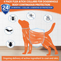 4 Pack Flea and Tick Collar for Dogs - 25" Adjustable Collar Fits Dogs, Long-Lasting 24-Month Protection for Small, Medi
