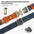 Plutus Pet Genuine Leather & Hemp Dog Collar, Adjustable, Gentle & Stylish
