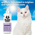 White Cat Shampoo by Buddycare - Brightening and Whitening Shampoo for Cats - Deep Cleansing, Fresh Scented - with Aloe Vera and Pro-Vitamin B5(16.90oz)