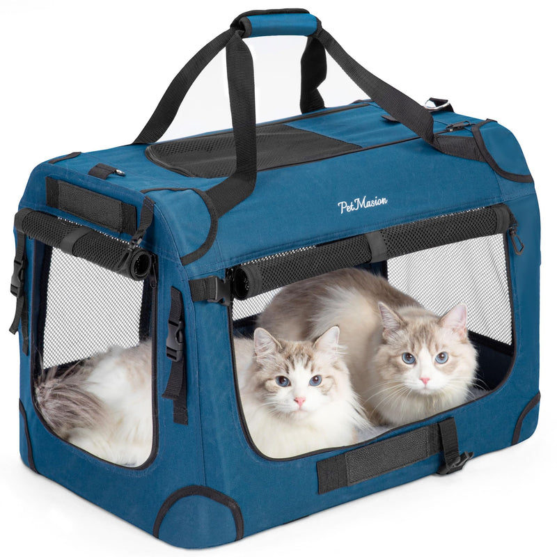 PetMasion Extra Large Cat Carrier for 2 Cats, Collapsible Soft Sided Pet XL Crate for Large Mudium Big Cat 20lbs+, Car Travel Portable Bag for Long Trips Ride 24