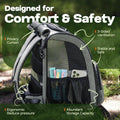 Tirige Premium Dog & Cat Carrier Backpack for Travel, Hiking & Vet Visits - Solid Durable Pet Backpack with Breathable Mesh, Safety Strap, Anti-Anxiety Curtain & Storage Pockets (Gray)