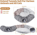 Large Cats Tunnels for Indoor Cats Fluffy Warm Cat Bed and Detachable Cave Tunnels with 20 Pet Toys, Donut Tunnel and Va