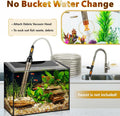 hygger Bucket-Free Aquarium Water Change Kit Metal Faucet Connector Fish Tank Vacuum Siphon Gravel Cleaner with Long Hos