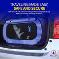Pet Fit For Life Extra Large Cat Carrier for Travel - Foldable & Portable Collapsible Kennel with Litter Box, Feather Toy & Water/Food Bowl - Ideal for Cars, Long Trips & Indoor Cats - Blue Checkers
