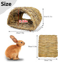 Hamiledyi Bunny Grass Tunnel,Rabbit Grass Bed,Natural Straw Woven Mat Winter Warm Hideaway Hut for Rabbit Gerbil Ferrets