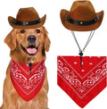 GOYOSWA Dog Halloween Costumes, Dog Cowboy Costume Halloween Dog Cowboy Hat Halloween Dog Bandana Scarf Funny Dog Hallow