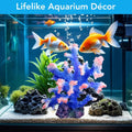 Premium Coral Reef Ornament - Lifelike Artificial Coral Decor for Saltwater & Freshwater Aquariums | Hand-Painted Blue, 