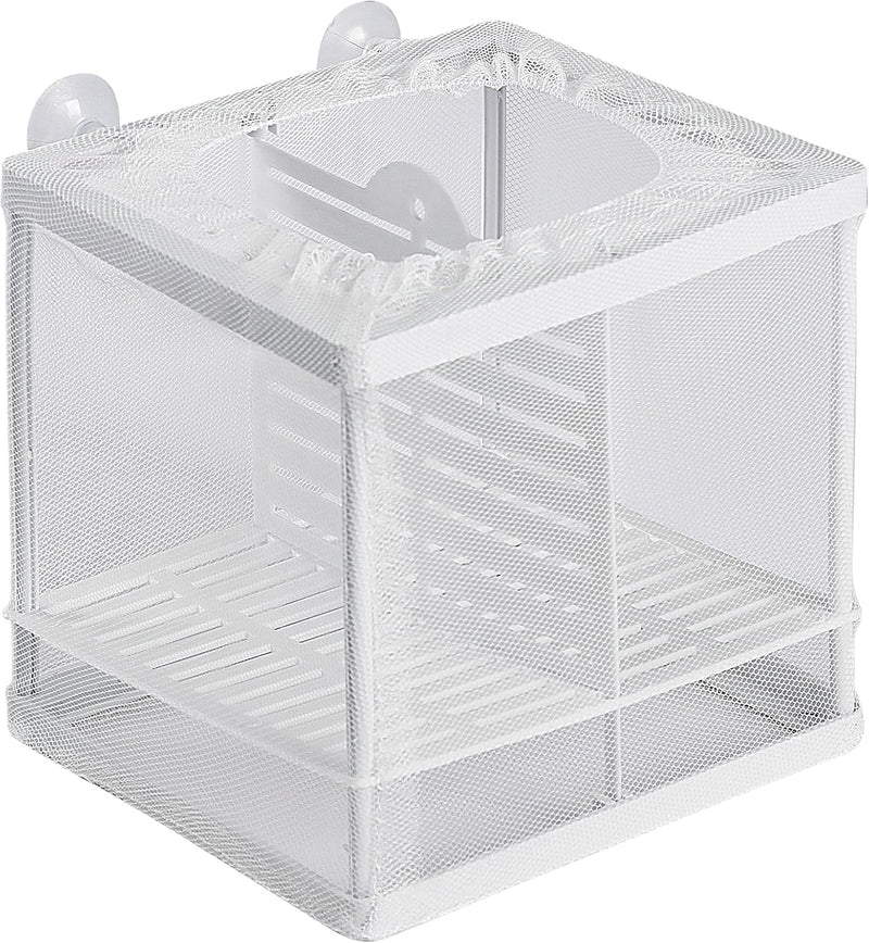Pawfly Fish Tank Breeder Net Aquarium Fish Breeder Box with Nylon Mesh & Suction Cups Separation Net Small Fish Fry Hatc