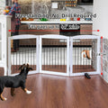 ZJSF Freestanding Dog Fence Indoor, Foldable Dog Gate for Doorways, Stairs or Hallways, Sturdy Wood Extra Wide Pet Gate 