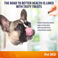 Pet MD Salmon Omega Bites for Dogs - Skin and Coat Supplement with Omega 3 & 6 for Dogs Plus DHA & EPA - Promotes Allergy & Dry Skin Relief - 120 ct