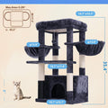 Hey-brother Cat Tree Tower with Large Platform, Spacious Condo, MPJ060G