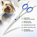 GLORY Professional Curved Dog Grooming Scissors, 7.5 Inches Stainless Steel Pet Shears for Dogs & Cats, Sharp Trimming S