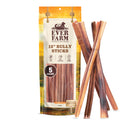 EVER FARM Pet Odor-Free Standard Bully Sticks (12", 5 Pack) – 100% Grass-Fed Beef Pizzle Dog Chews, Fully Digestible & Long-Lasting Dental Treats
