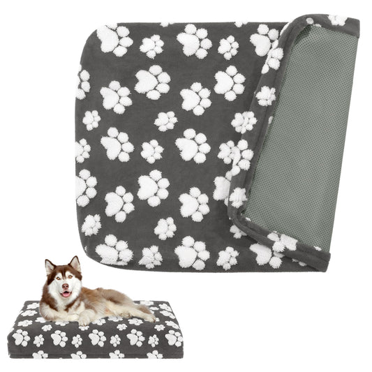 BALAPET Dog Bed Covers,Waterproof Dog Bed Cover Pet Bed Cover with Lovely Dog Paw Print and Double-Sided Usable Design,Replacement Machine Washable, Cover Only(Dark Gray,40 * 30 * 4in)