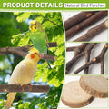 StyEdEk 8 Pack Natural Wood Bird Perches, Parrot Perch Stand Bird Cage Accessories for Budgerigar Cockatiels, Conures, Lovebirds (M)