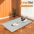 Bartuke Silicone Cat Litter Mat, 46" x 32" Extra Large Cat Litter Box Mat Litter Trapping Mat for Scatter Control, Waterproof, Soft on Kitty Paws, Clean Floor (Grey)