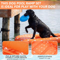 Halloscume Dog Inflatable Boat Ramp with Electric Pump Foldable Floating Dock Water Ramp with Traction Rope and Flying Discs for Dog to 220 Lbs Pool, Dock, Lake