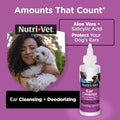 Nutri-Vet Ear Cleanse for Dogs, Liquid Ear Cleanser with Soothing Aloe and Salicylic Acid, Removes and Cleans Wax, Dirt, and Debris, Deodorizes, and Itch Relief, Gentle Veterinarian Formulated, 8oz