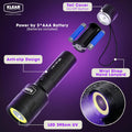 UV Flashlight, 2-in-1 Blacklight & White Light Mode, 395nm UV, 240 Lumen