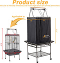 Perfitel Bird Cage Cover(Black) Good Night Birdcage Cover Black-Out Birdcage Cover Durable Breathable Washable Material… (61 inch)