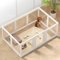 ClimbHope Clear Acrylic Dog Playpen Indoor, Puppy Cat Small Pet Play Pen, Pet Cat Playpen for Rabbits, Dog Fence Crate Kennel Whelping Cage (24", White, 10 Panels)