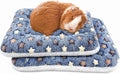 Amakunft 2 Pcs Guinea Pig Bed Mat Washable, Rabbit Winter Bed Pad for Indoor, Warm Small Animal Bed Mattres, Fleece Slee