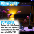 550GPH Submersible Pump 30W - Ultra Quiet Fountain Water Pump, 2000L/hr, 7.2ft High Lift, 3 Nozzles - Submersible Water 