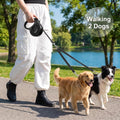 9.8 FT Dual Retractable Dog Leash for 2 Small Breeds Up to 44lbs Each