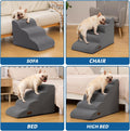 Aodisman Dog Steps for Bed, 4-Step Dog Stairs Ramp for Small Dogs and Cats, Indoor Non-Slip Pet Stairs Suitable for Older, Short-Legged, and Puppy Dogs to Climb onto High Beds and Couch, 17.4" H,Grey