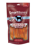 SmartBones Triple Flavor Rolls 6 Count, Rawhide-Free Chews for Dogs