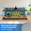 REPTI ZOO Terrarium Screen Cover with Cable Control for Reptile & Aquarium Tank, 36x18 inch Durable Steel Frame & Mesh T
