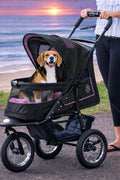 Pet Gear No-Zip NV Pet Stroller for Cats/Dogs, Zipperless Entry, Easy One-Hand Fold, Gel-Filled Tires, Plush Pad + Weather Cover Included, Orchid