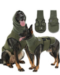 Meifsou Dog Anxiety Vest with Hood, Skin-Friendly Thunder Jacket for Dogs, All-in-One Dog Calming Shirt with Hood for Thunder, Fireworks, Separation - Keep Pet Calm Without Medicine, Army Green, 3XL