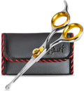 Sharf Gold Touch 4.5 Inch 440c Japanese Stainless Steel Pet Grooming Scissor with Round tip and Ballpoint for Safety